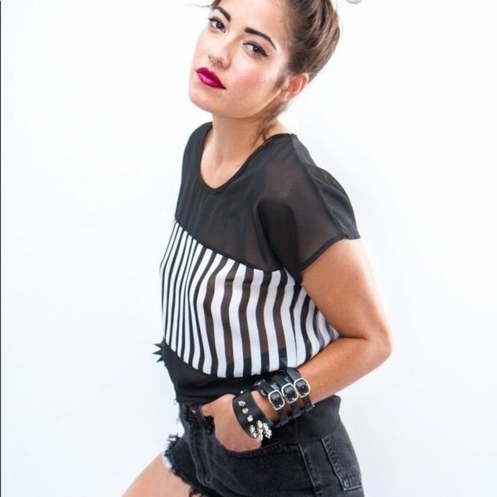 B&W sheer top